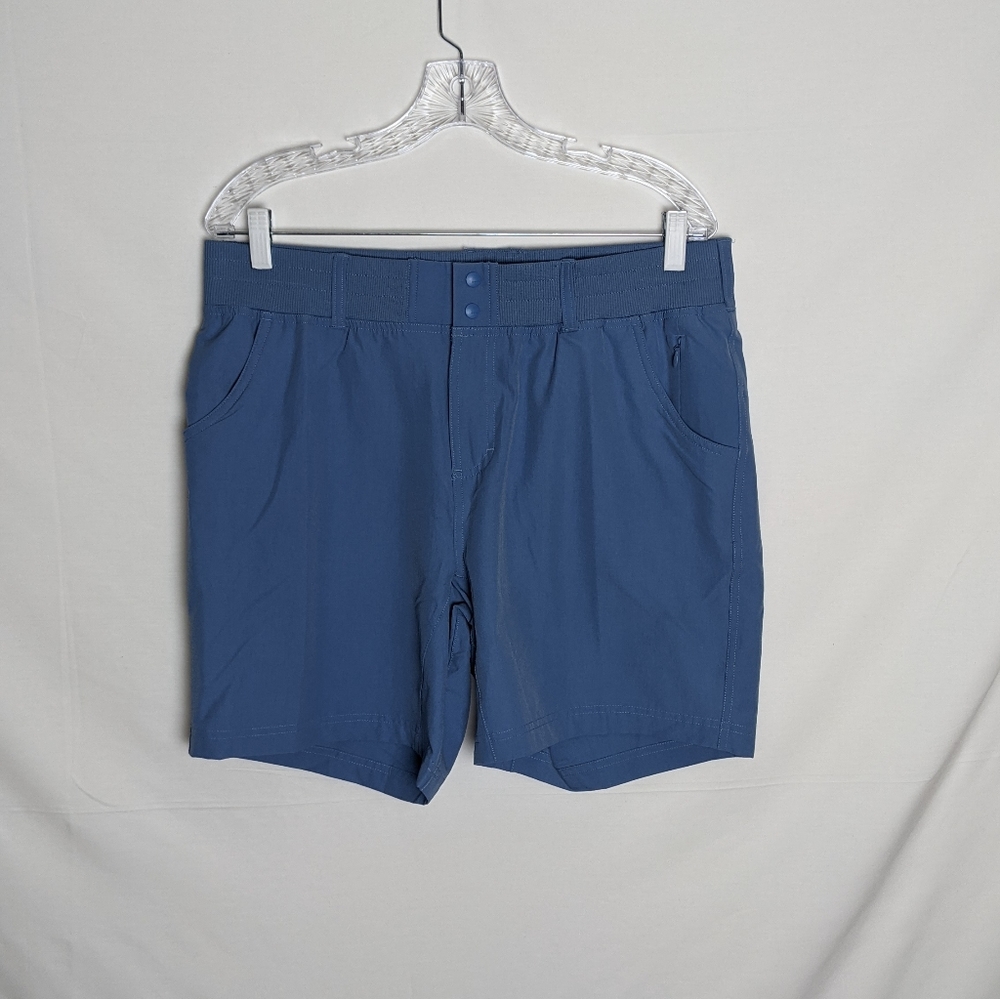 Simms Fishing Mens L Blue Nylon Stretch Canvas Guide Chino Shorts